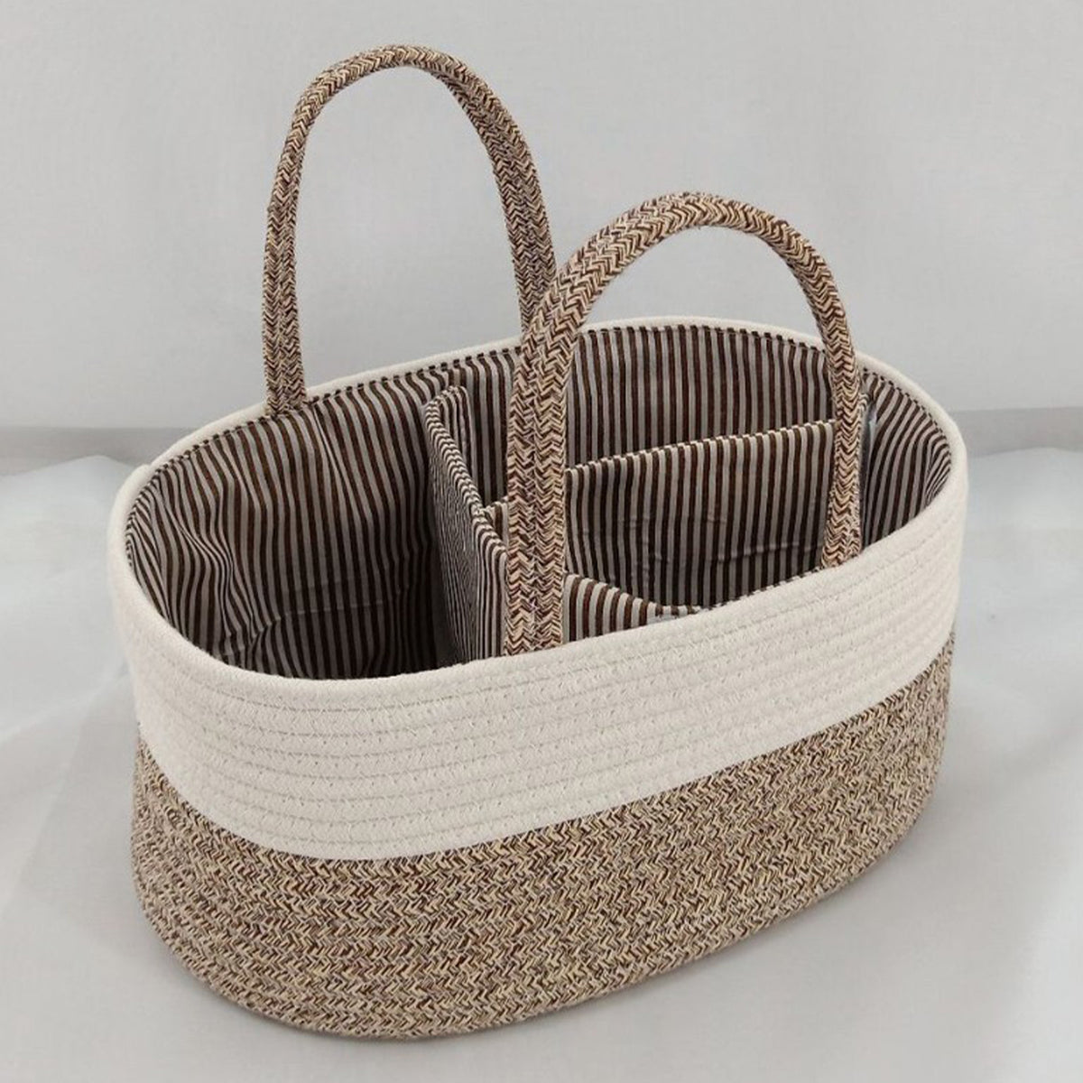 Diaper Caddy Organizer Large Cotton Rope Nursery
