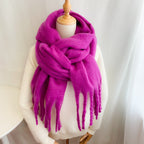 Thick Mohair Fluffy Scarf Warm Plush