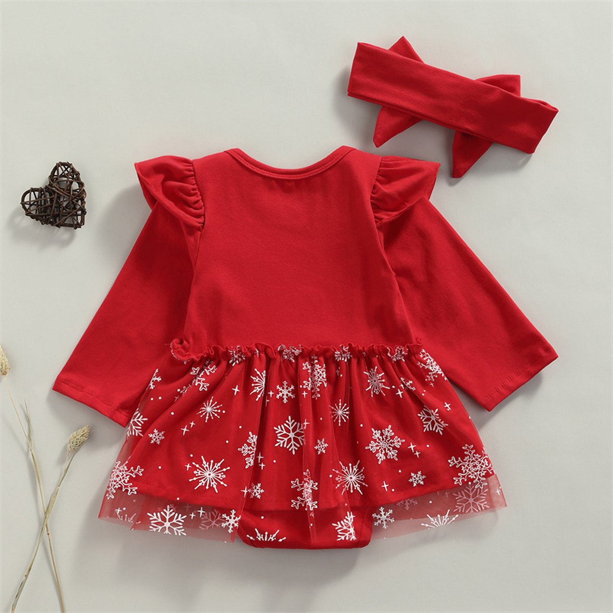 Baby Girl Tulle Christmas Romper Set