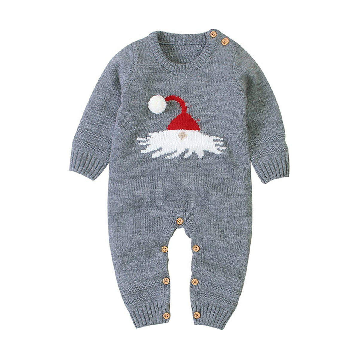 Baby Knitted Christmas Romper with Hat