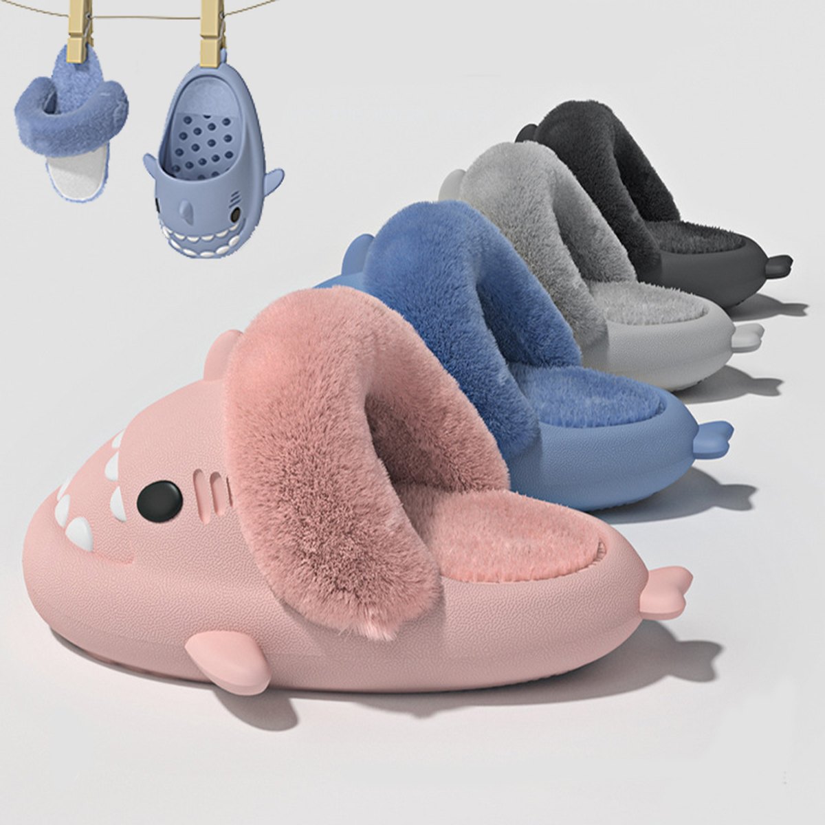 Fluffy Shark Slippers