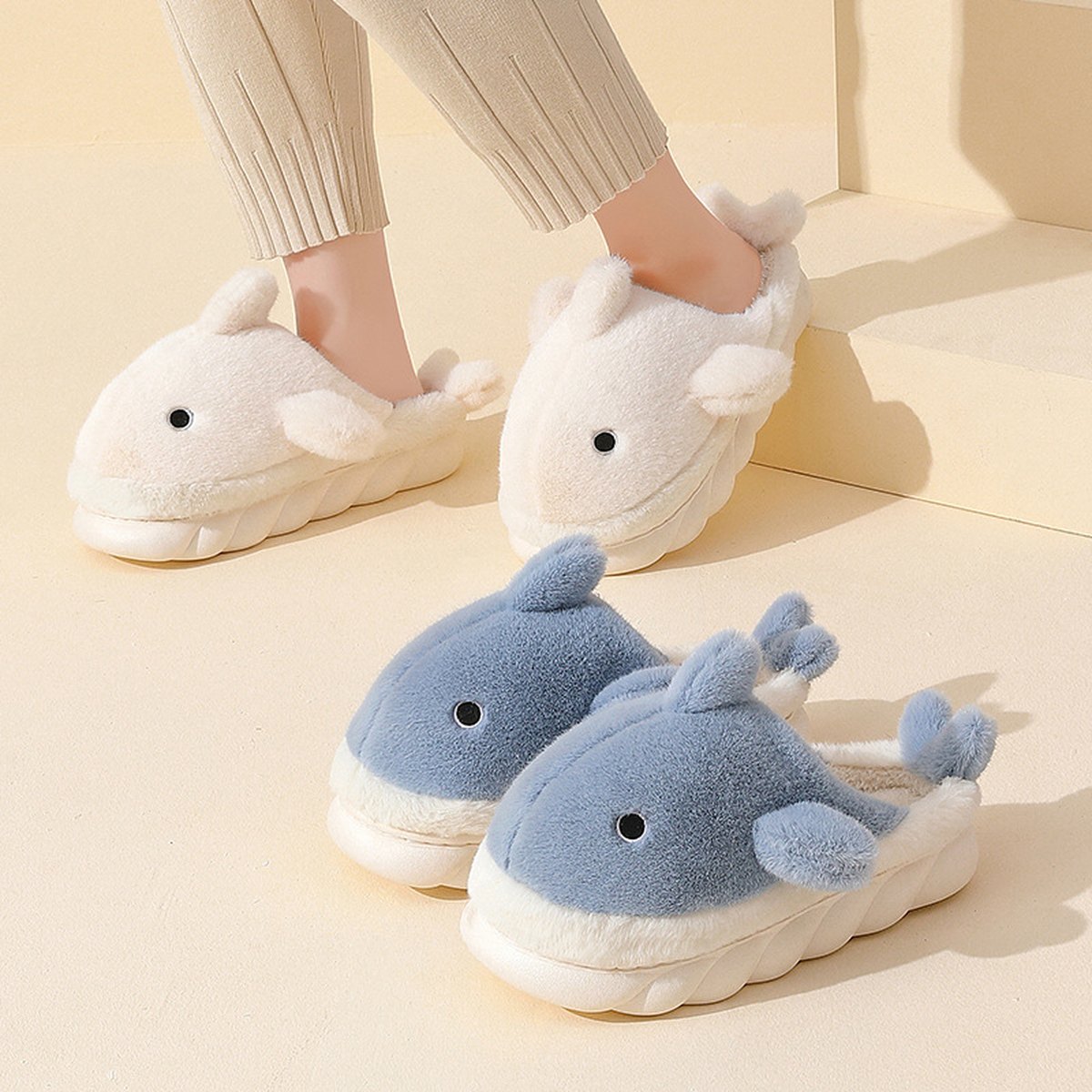 Fluffy Shark Slippers