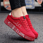 Heartbeat Print Canvas Shoes