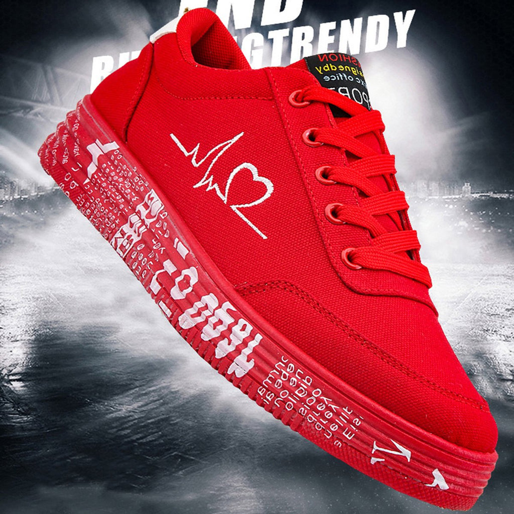Heartbeat Print Canvas Shoes