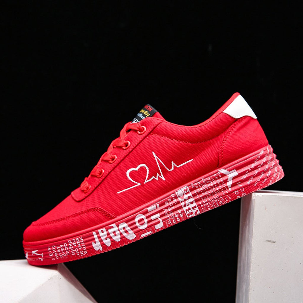 Heartbeat Print Canvas Shoes