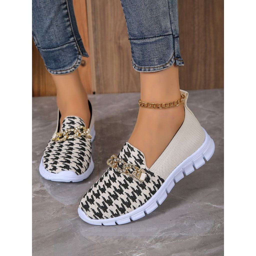 Houndstooth Chain Mesh Shoes