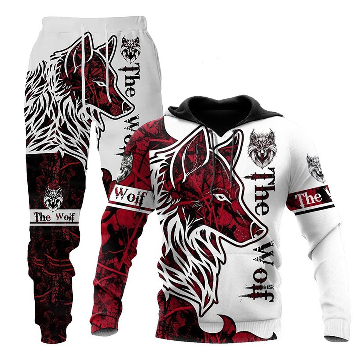 Men's 3D Wolf Print Tracksuit