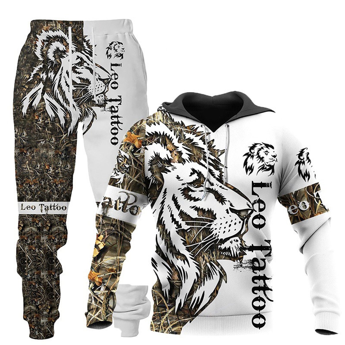 Men's 3D Wolf Print Tracksuit