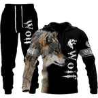 Men's 3D Wolf Print Tracksuit