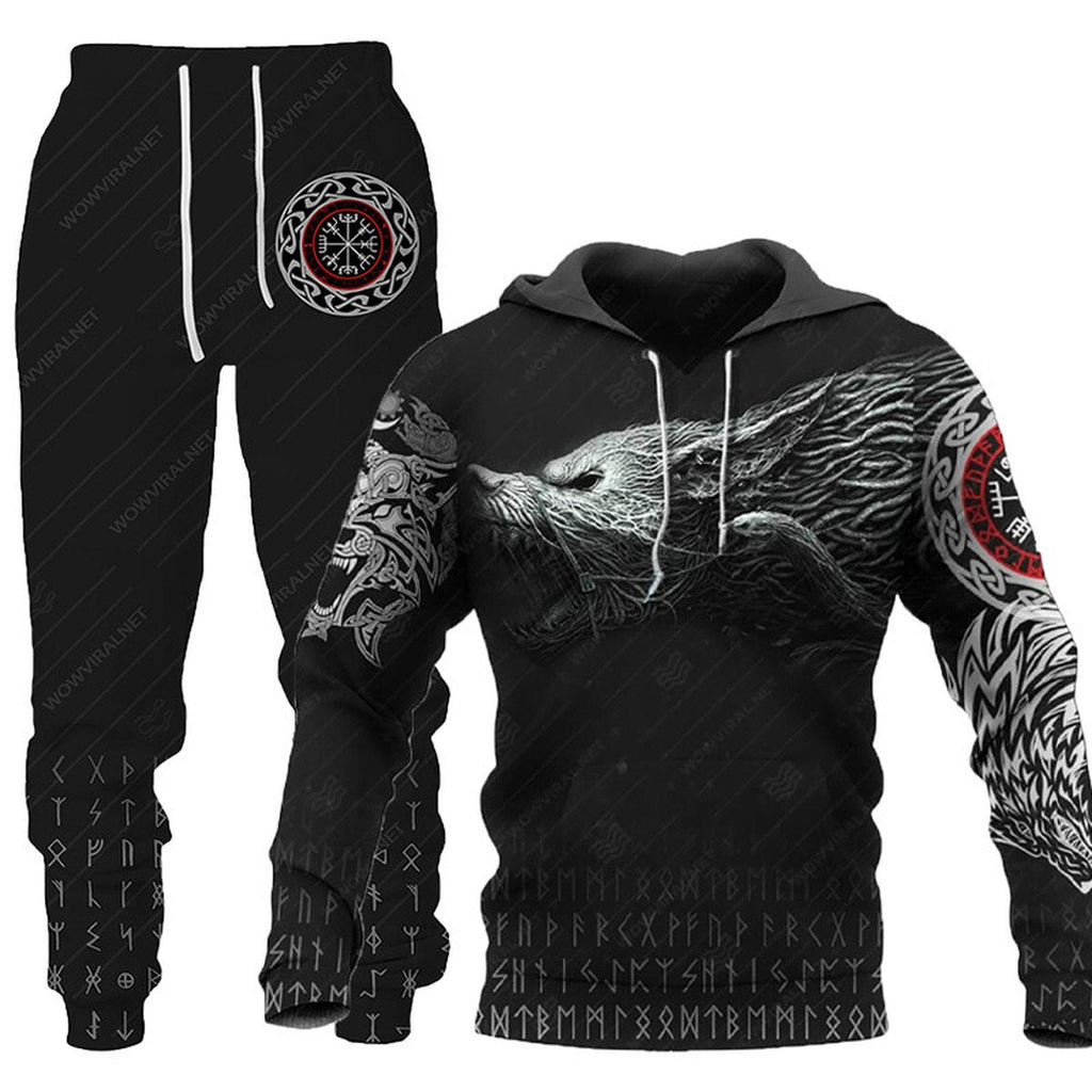 Men's 3D Wolf Print Tracksuit