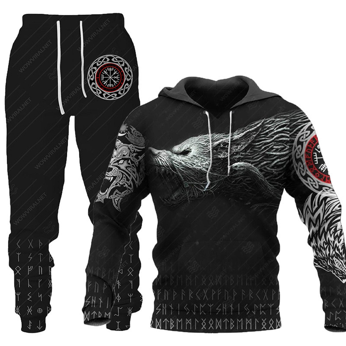 Men's 3D Wolf Print Tracksuit