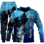 Men's 3D Wolf Print Tracksuit