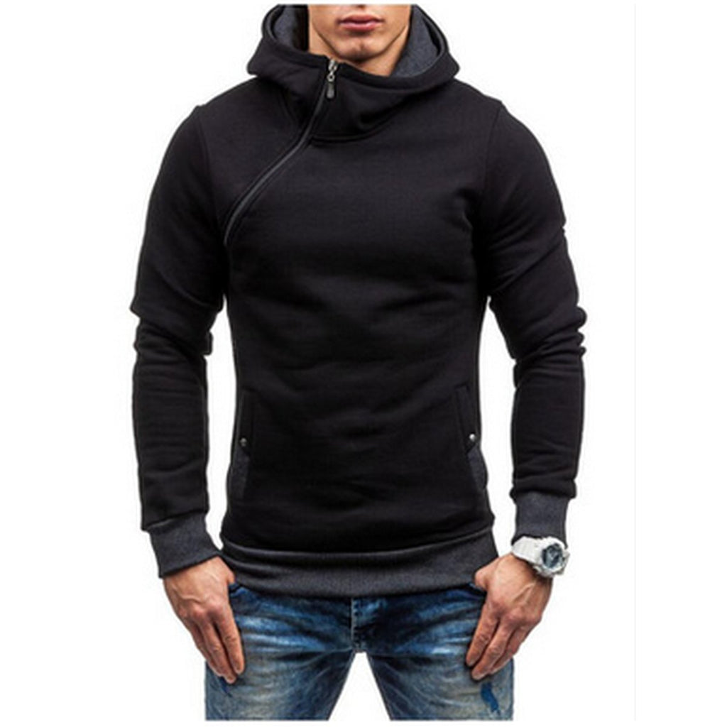 Men's Diagonal Zip Hoodie