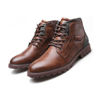 Men's Lace-Up Leather Ankle Boots