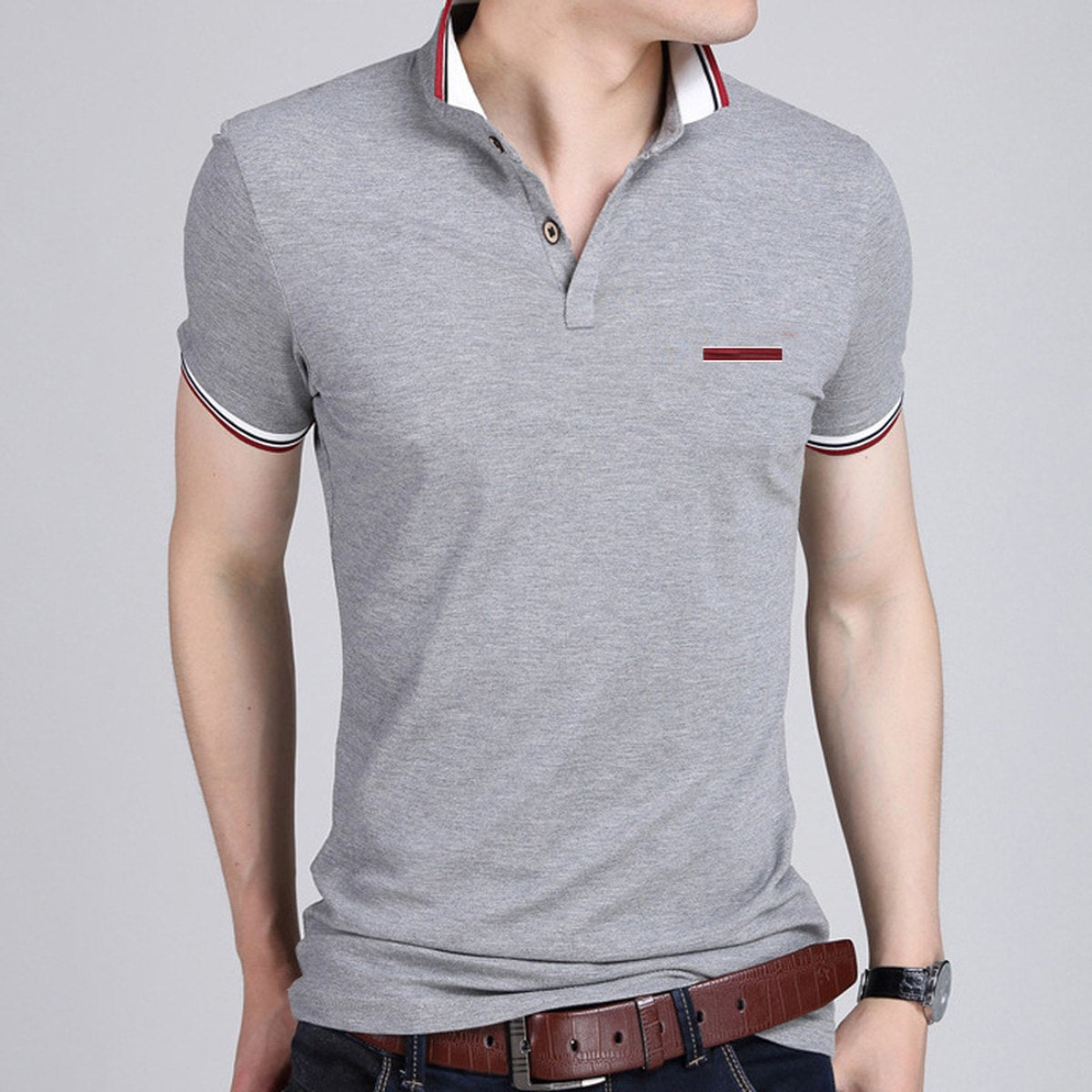 Men's Lapel Short-Sleeve T-Shirt
