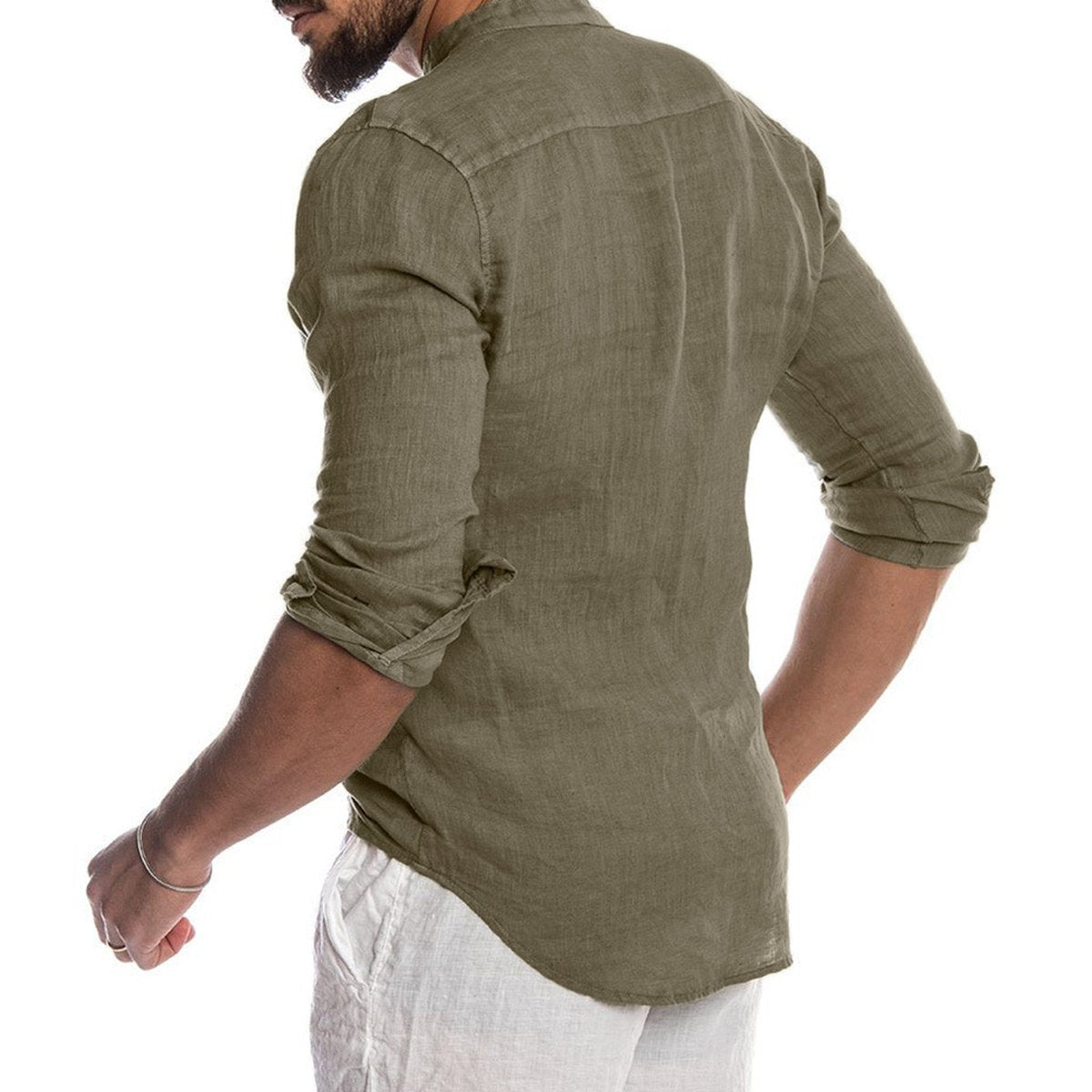 Men's Long-Sleeve Cardigan Shirt