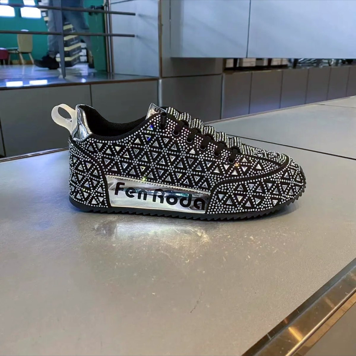 Men's Slip-On Rhinestone Sneakers