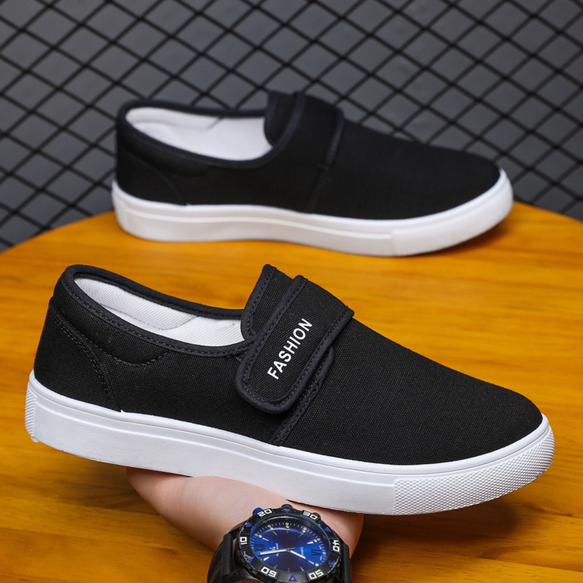 Men's Velcro Canvas Sneakers