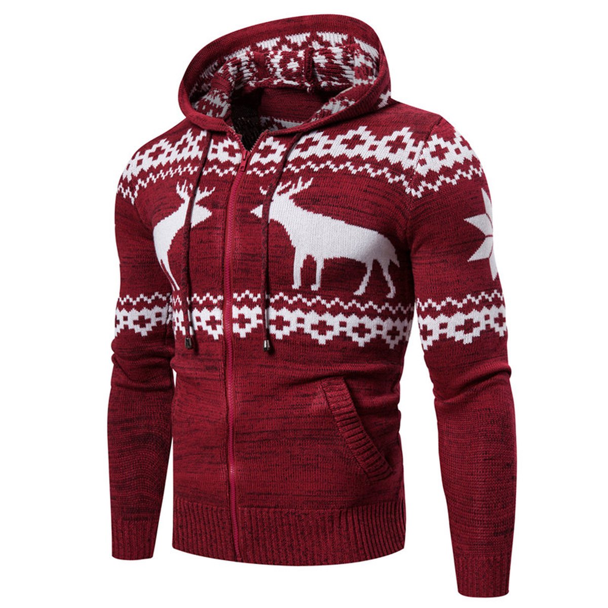 Reindeer Hooded Christmas Sweater