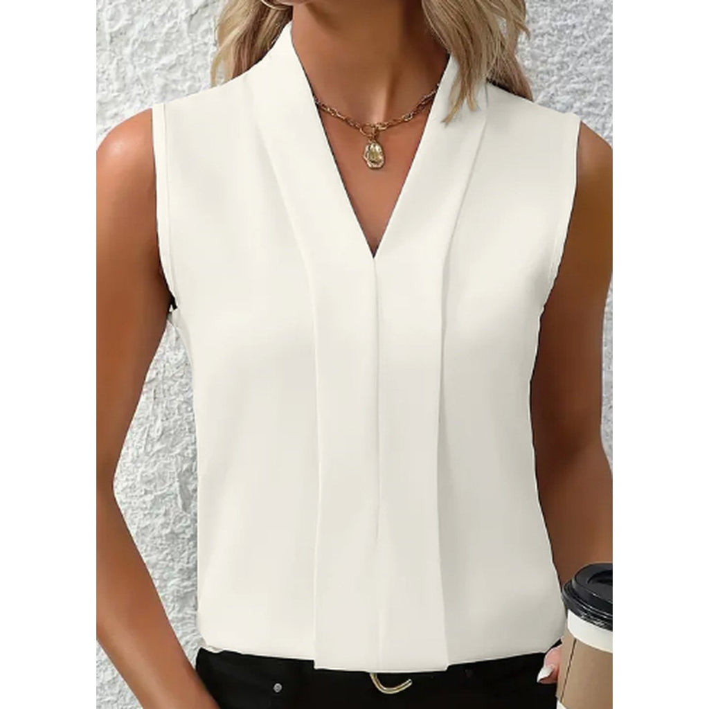 Sleeveless V-Neck Blouse