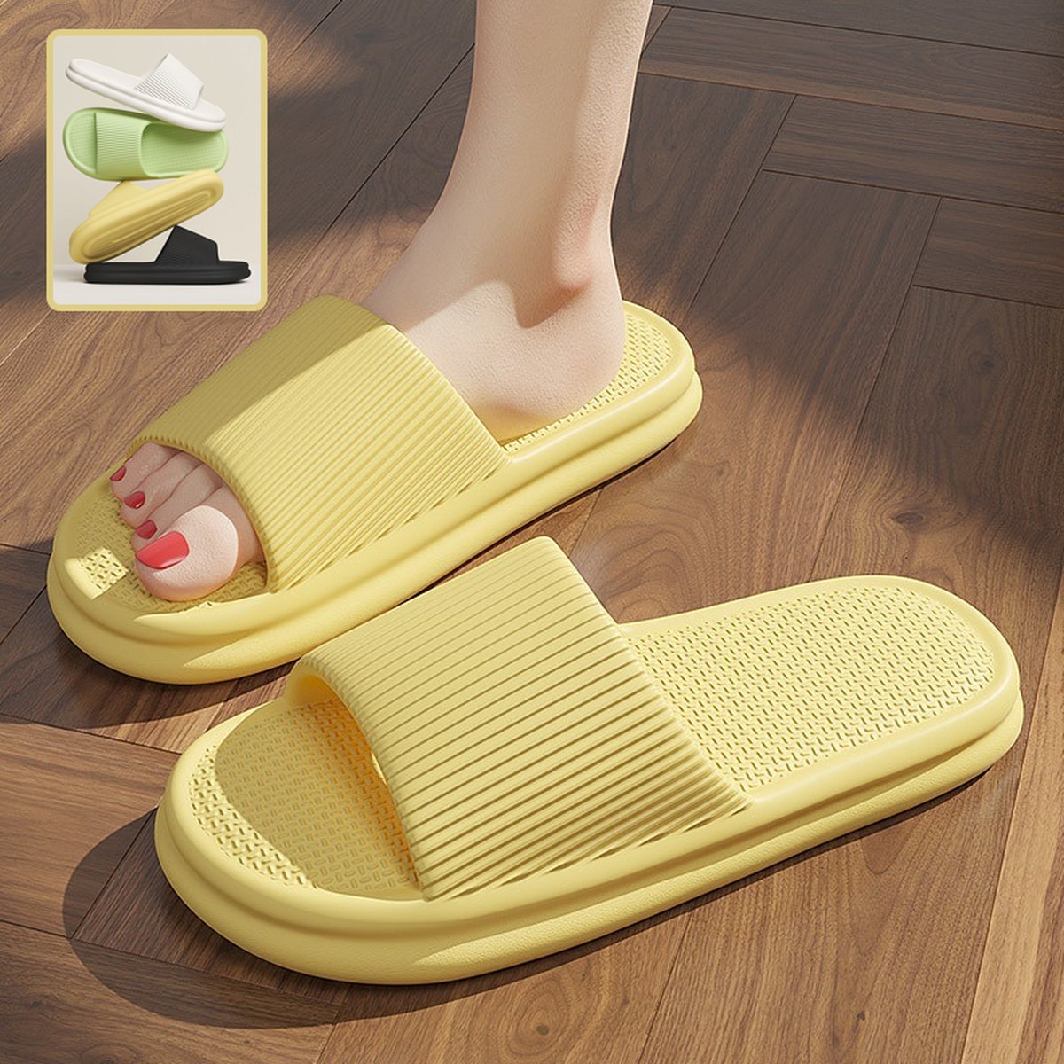 Striped Home Slippers