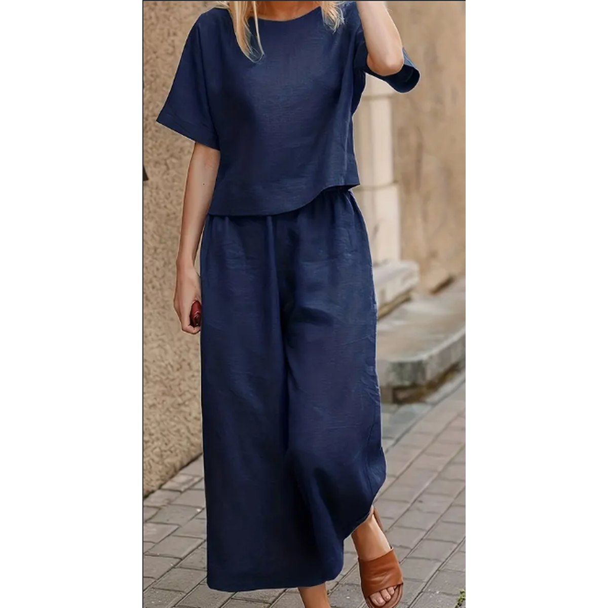 T-Shirt and Wide Leg Pants Set