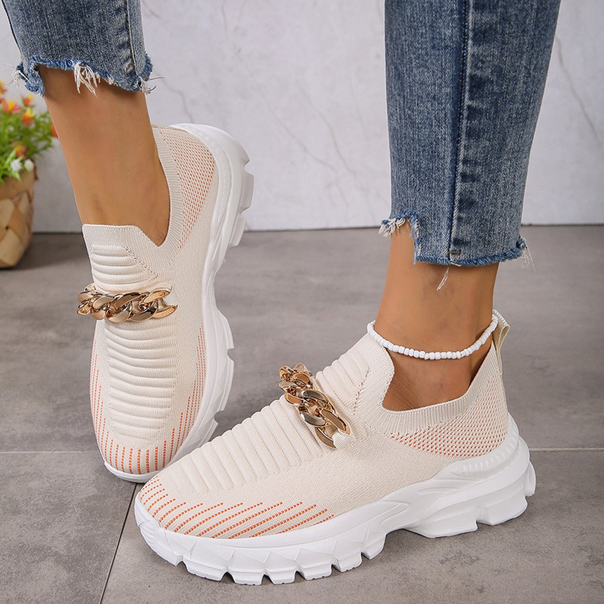 Women's Chain Mesh Walking Shoes