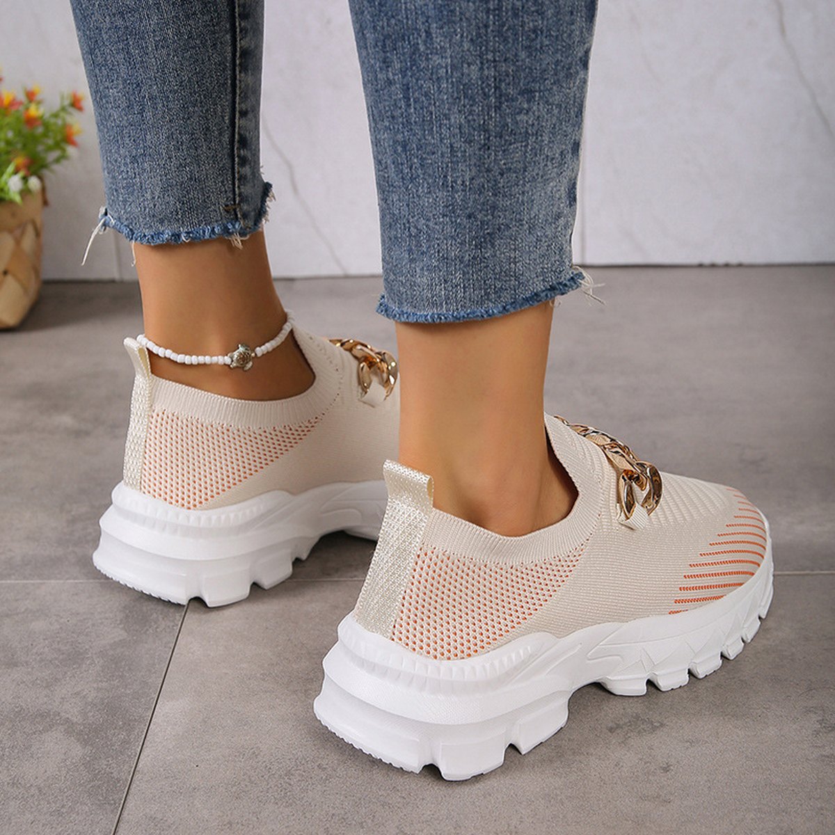 Women's Chain Mesh Walking Shoes