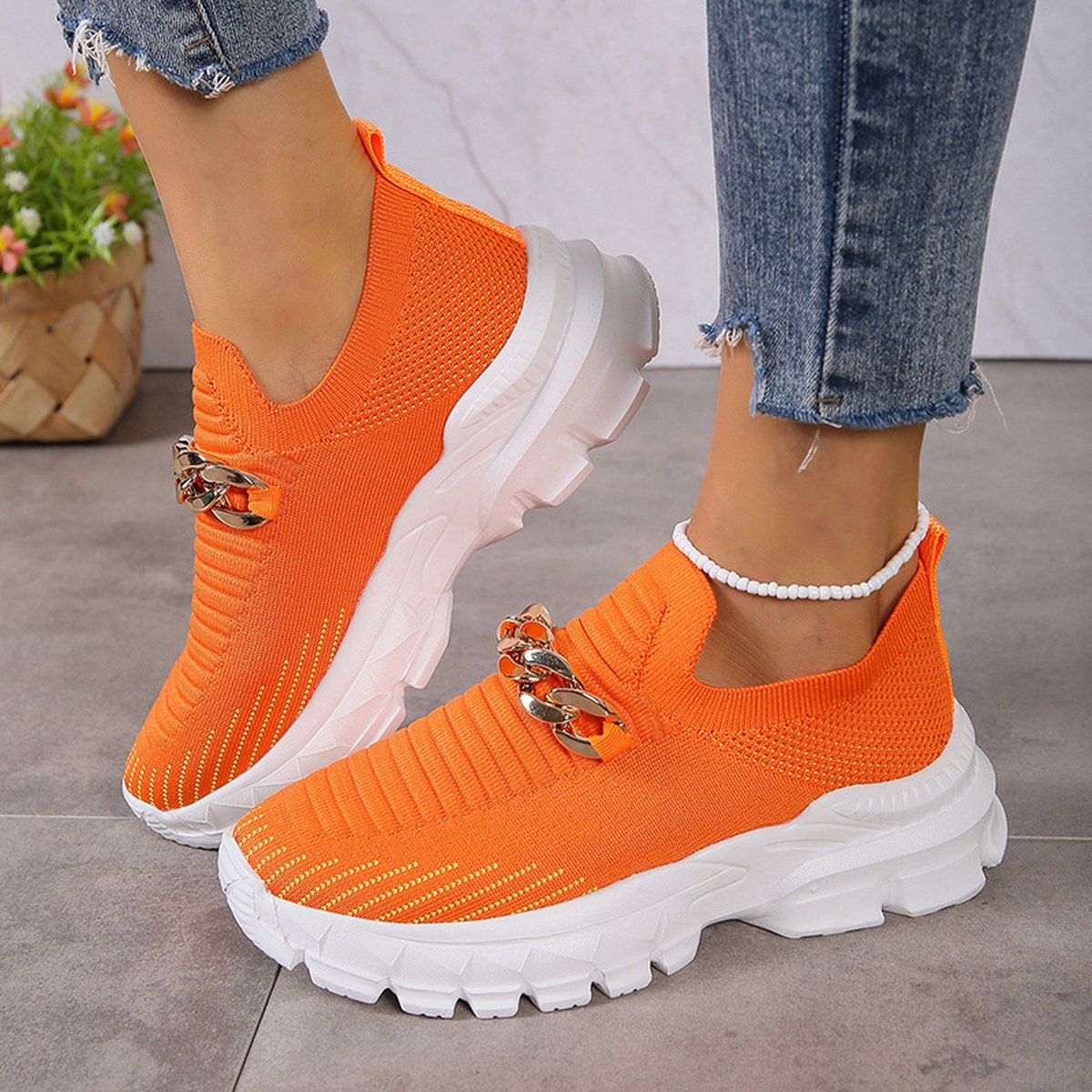 Women's Chain Mesh Walking Shoes