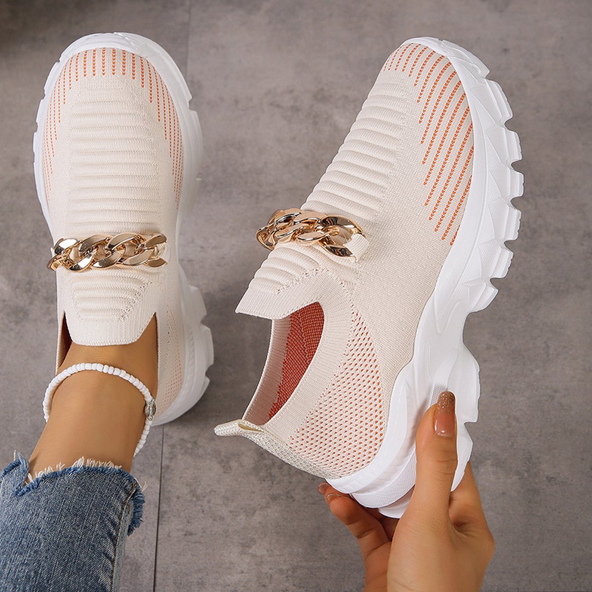 Women's Chain Mesh Walking Shoes