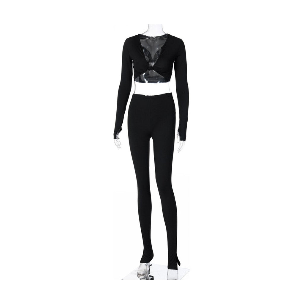 Women's Crop Top and Pants Set