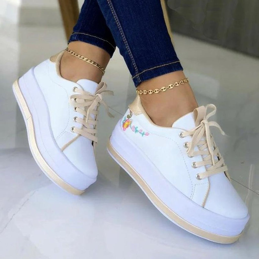 Women's Embroidered Platform Sneakers