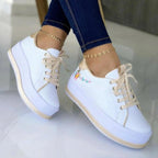 Women's Embroidered Platform Sneakers