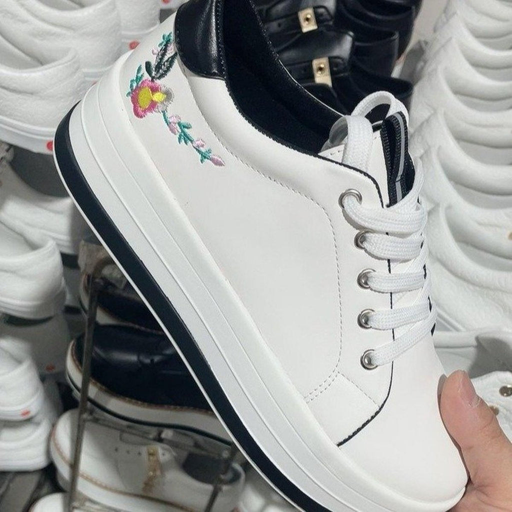 Women's Embroidered Platform Sneakers