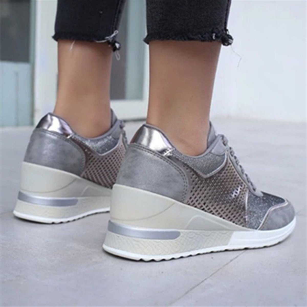 Women's Platform Lace-Up Sneakers