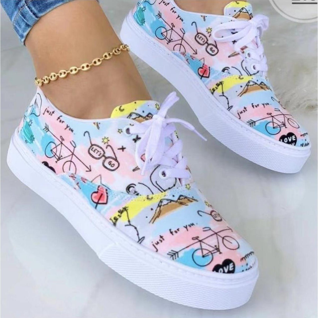 Women's Printed Canvas Sneakers
