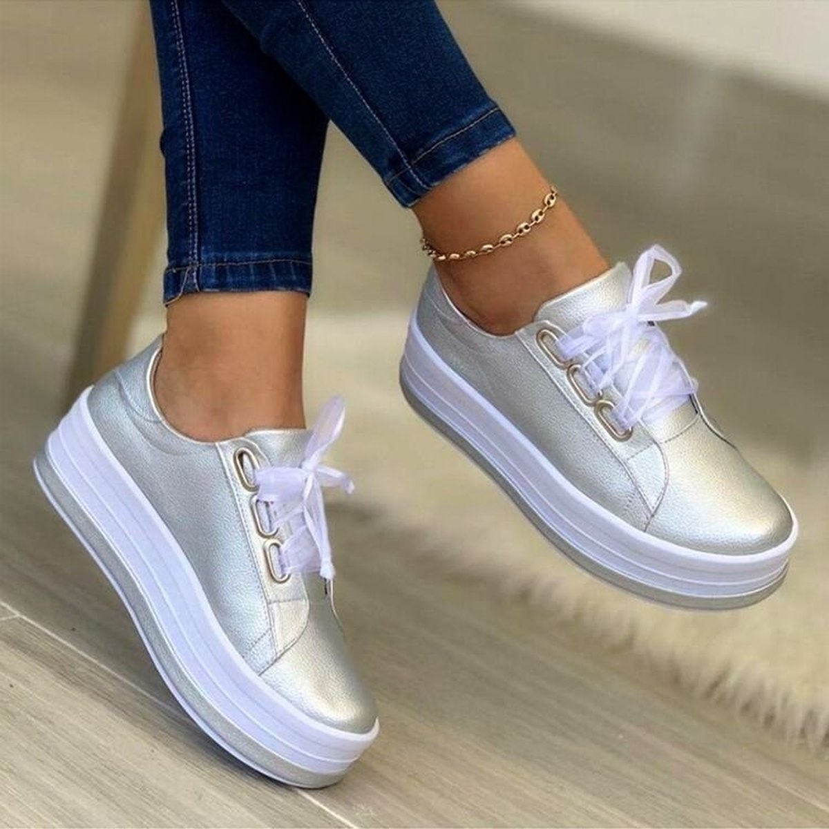 Women's Ribbon Platform Sneakers