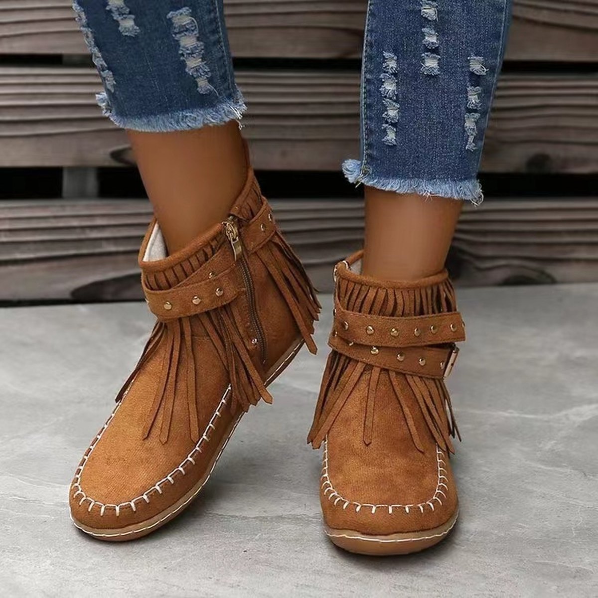 Women's Tassel Rivet Ankle Boots