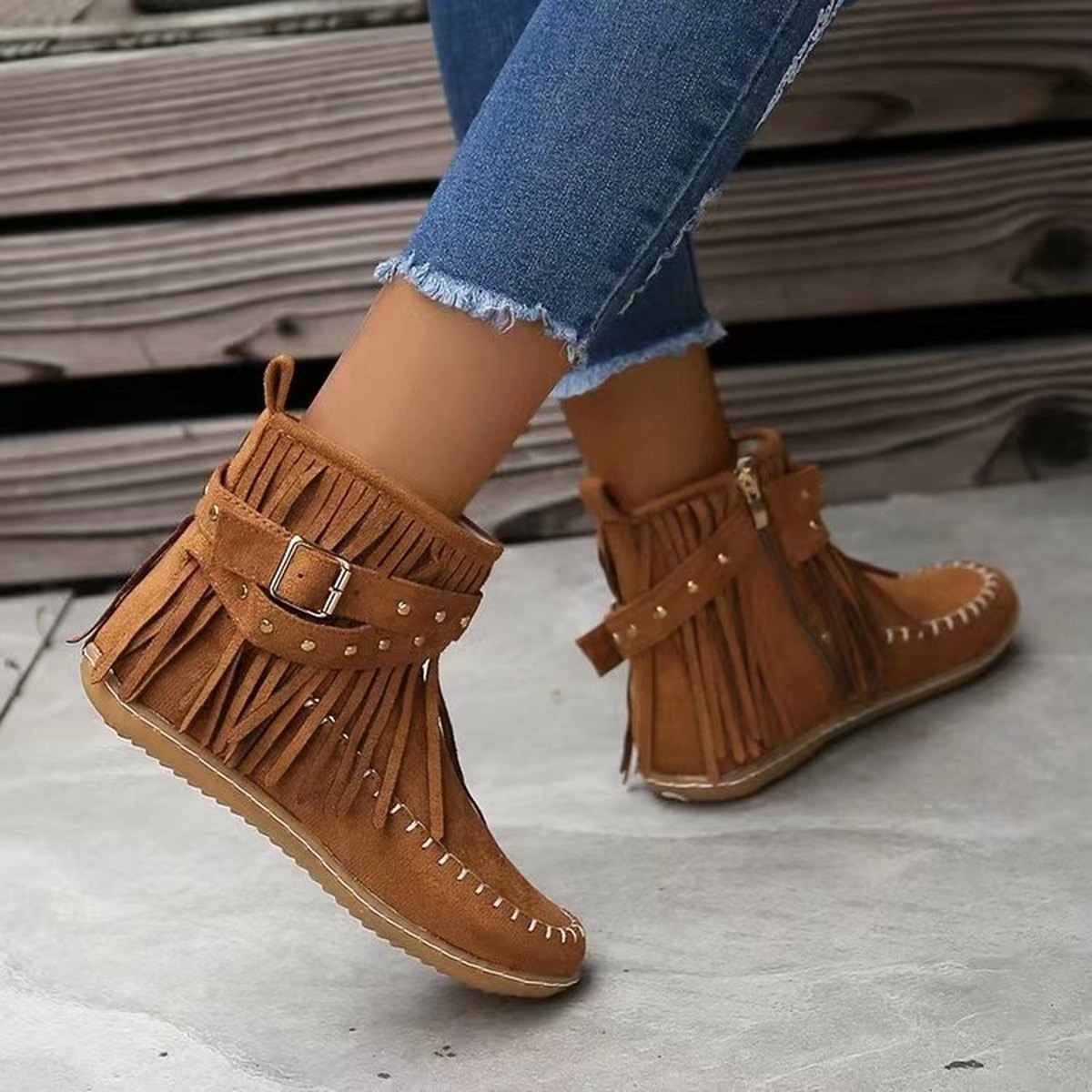 Women's Tassel Rivet Ankle Boots