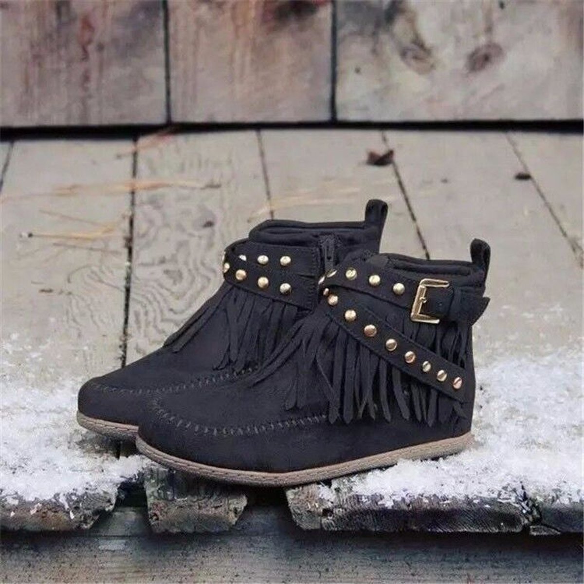 Women's Tassel Rivet Ankle Boots