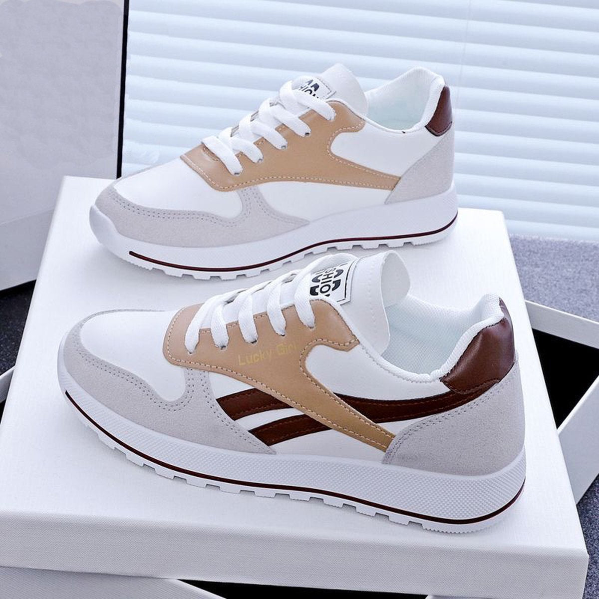 Women's White Dad Sneakers