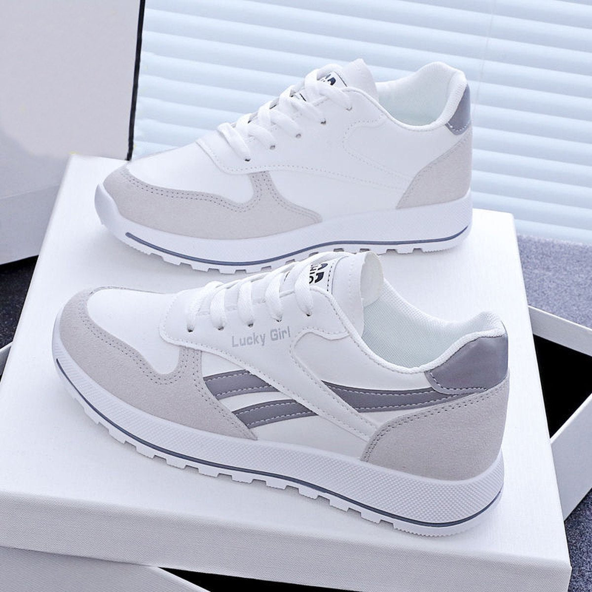 Women's White Dad Sneakers