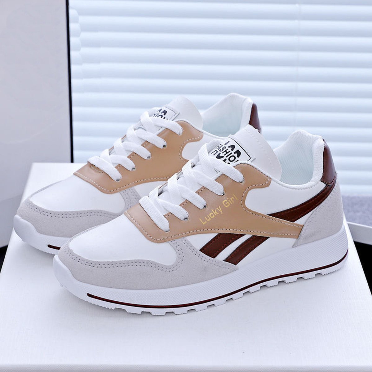 Women's White Dad Sneakers