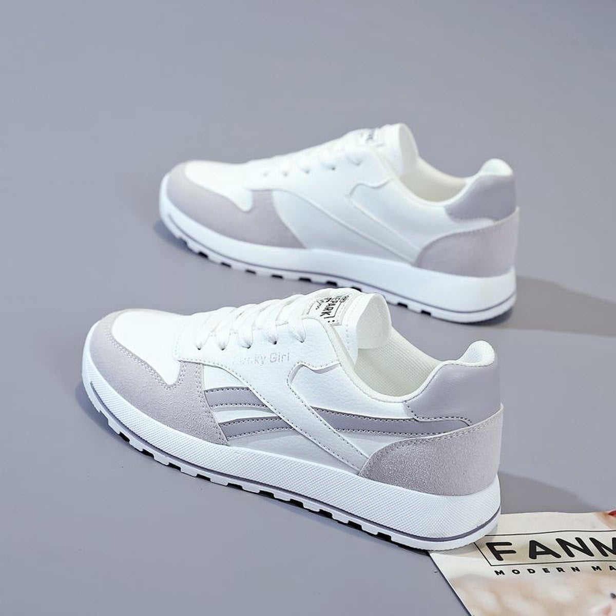 Women's White Dad Sneakers