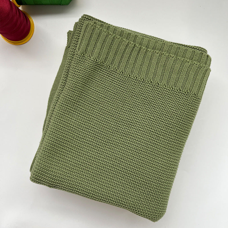 Knitted Cotton Swaddle with Overlock Edge