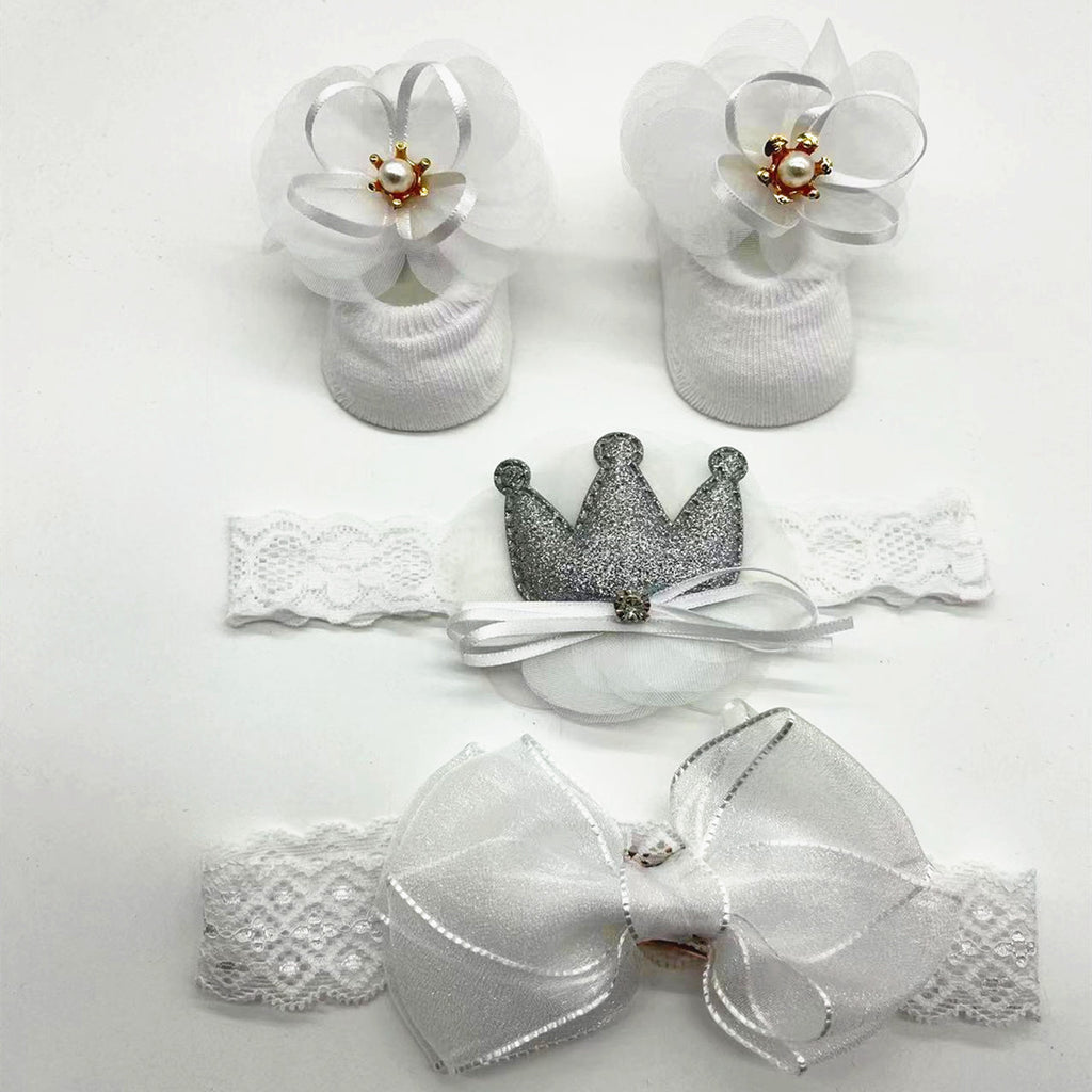 Hairband Socks Set Baby Bow