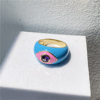 Drip Rings Eye Copper Gold Plated Zircon