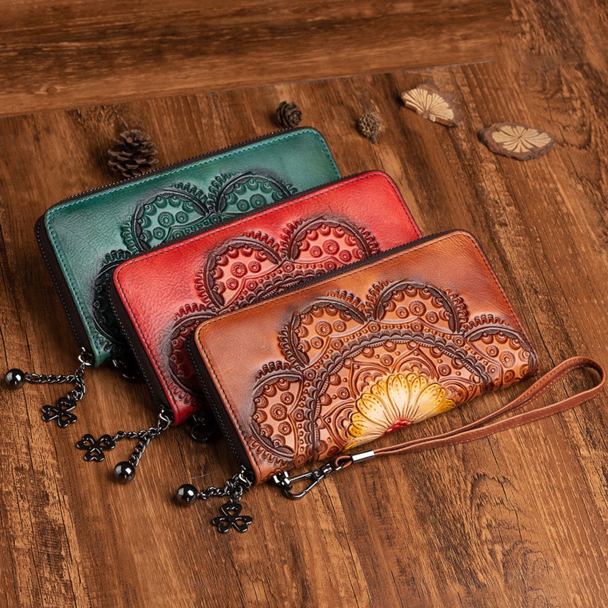 First Layer Cowhide Wallet Long Leather