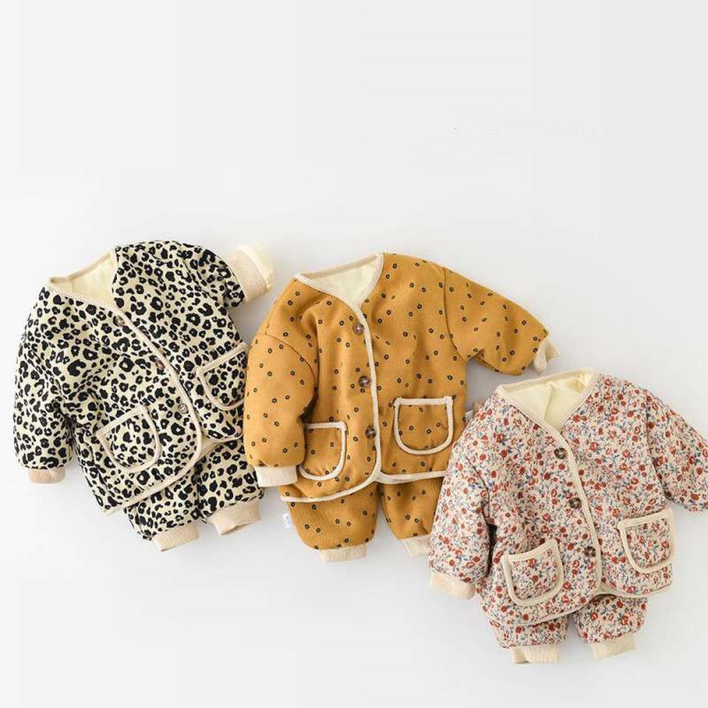 Fleece Thickened Children's Baby Clothes Set