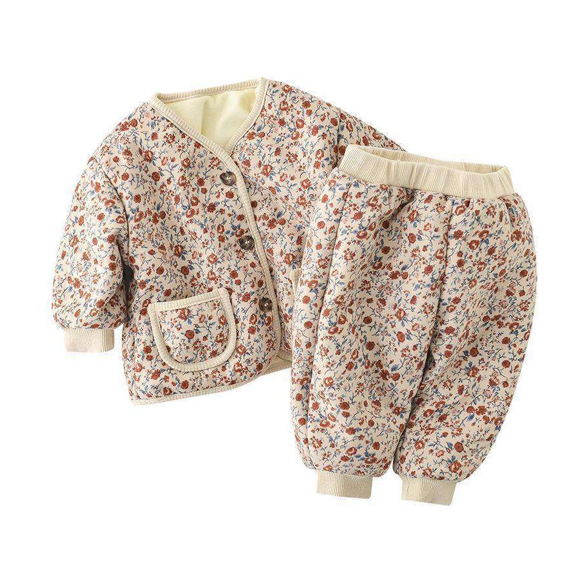 Fleece Thickened Children's Baby Clothes Set